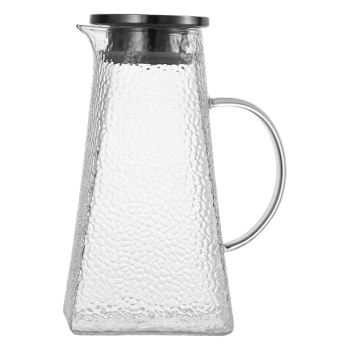 Zerodeko Jarra de Vidrio con Patrón Martillado Jarra de Agua Hogar para Servir Bebidas Refrescantes Té o Jugo Fiestas o Reuniones Familiares