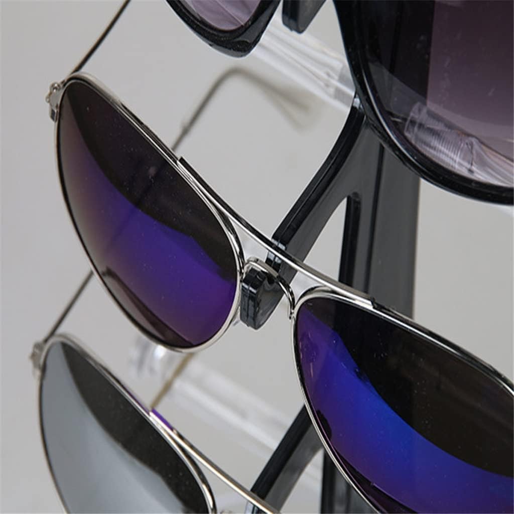 5 Layers Eyeglasses Sunglasses Glasses Display Stand Rack Holder Shelf Black Transparent