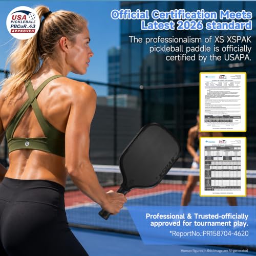 Image of XSPAK PRO Series Thermoformed T700SC Tournament Carbon Fiber Pickleball Paddle, USAPA Certified Honeycomb Core with Comfort Cushion Grip, Dominant Power & Larger Sweet Spot
