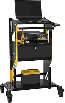 AUTOOL Automotive Mechanic Cart 110 lbs Car Detailing Cart with Cord Management with Wheels 4-Layer Storage with 360 Rotation Casters for Programmed Power,Laptop,Car Battery