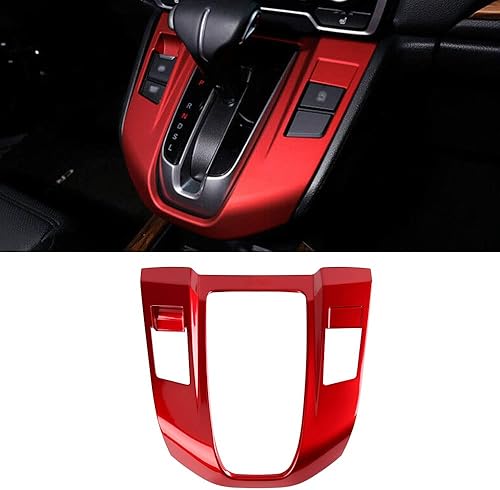 Cubierta de Panel de Palanca de Cambios ABS con Textura Roja Accesorios de Moldura de Decoración Interior para Honda Gas CRV 2017 2018 2019 2020