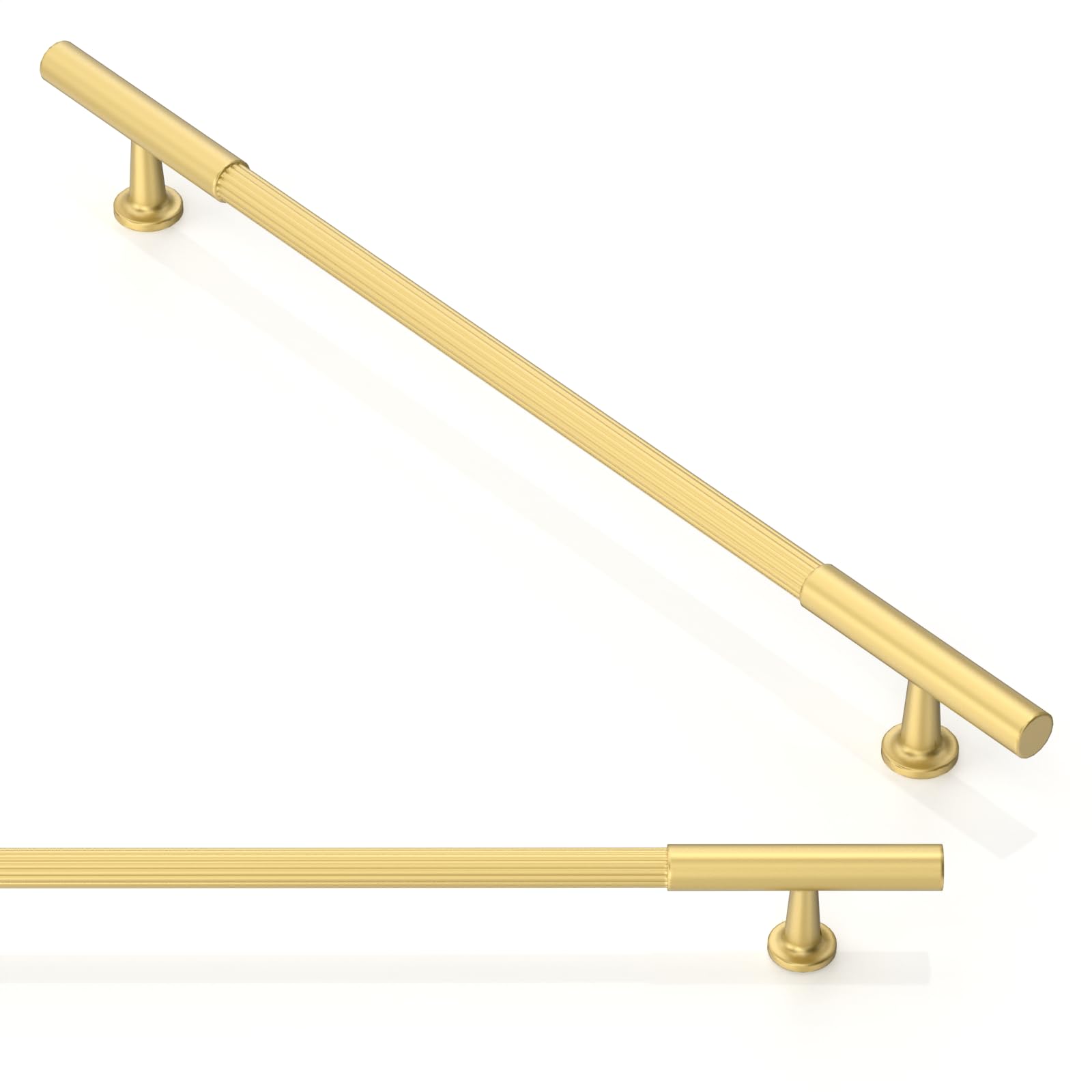 Asimerdeco 10 Pack Brushed Gold Cabinet Pulls 10 Inch(256mm) Kitchen Cupboard Handles Solid Heavy Duty Zinc Alloy Drawer Pulls