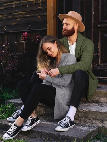 Image of Runcati Mens Shawl Collar Long Cardigan Casual Knit Open Front Sweater Fall Winter Thermal Cardigan Sweater