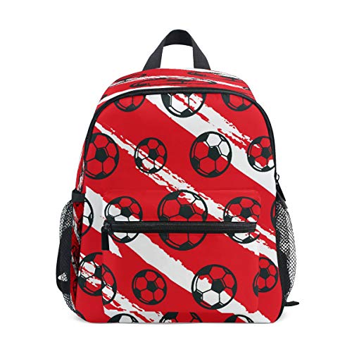 Hunihuni Mochila para niños con patrón de fútbol  para y niñas