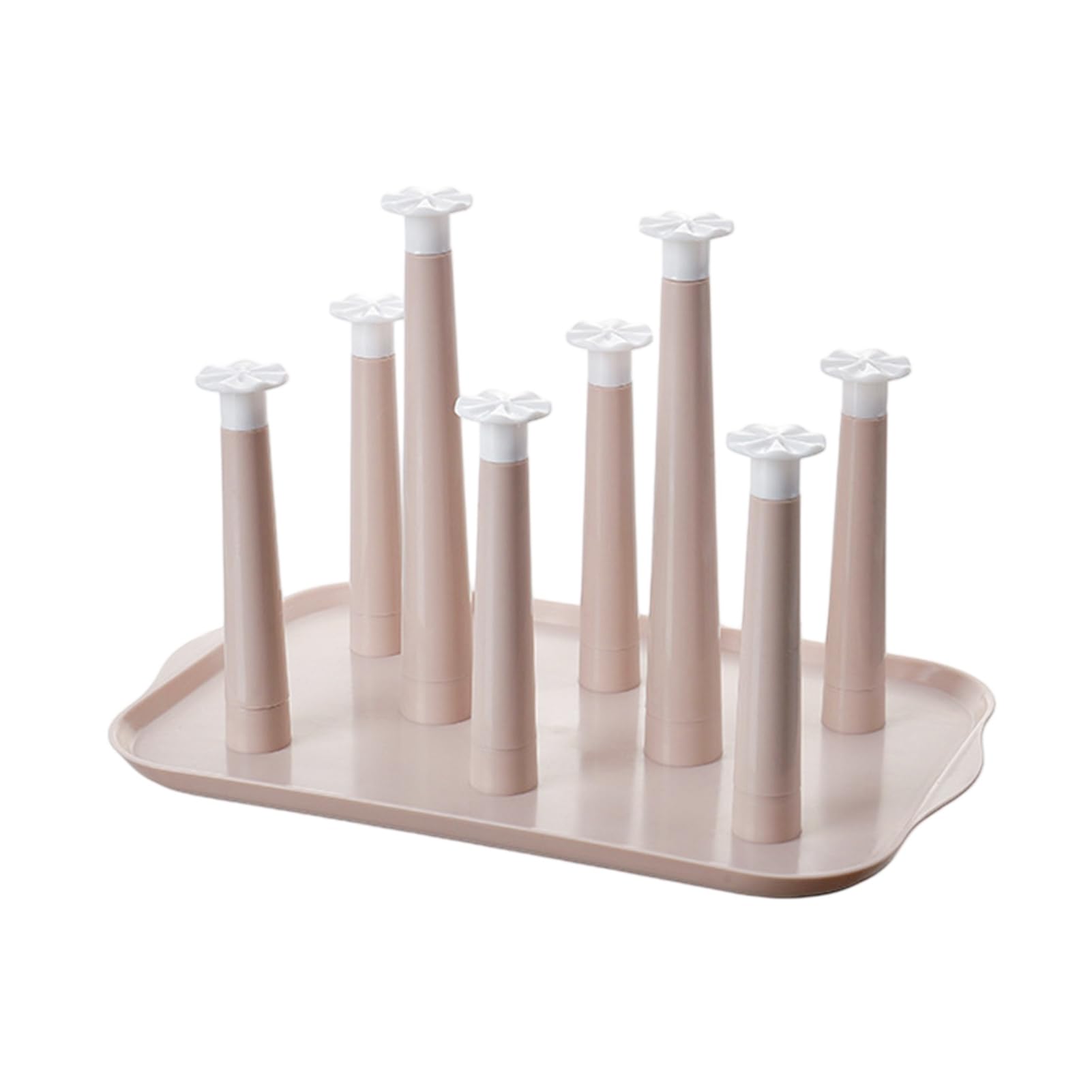 Glifora 6-Slot Plastic Cup Drying Rack with Drip Tray - Space-Saving Countertop Organiser for Mugs and Glasses, Kitchen Storage Rack