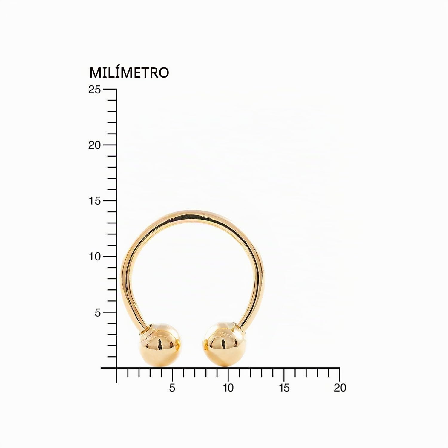 Piercing Barbell oro doble bola 4 mm (9kts) - Estuche Regalo - Certificado de Garantía - Mondepetit