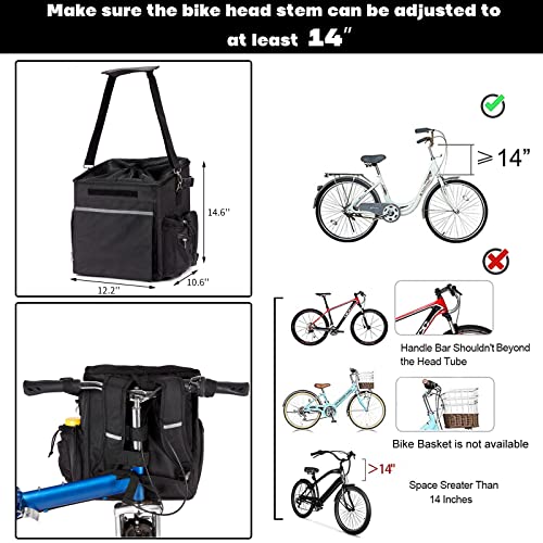 K ERATISNIK Pet Bicycle Carrier Waterproof Dog Bike Basket Bag with Reflective Stripe Pet Bike Basket Adjustable… - Image 4