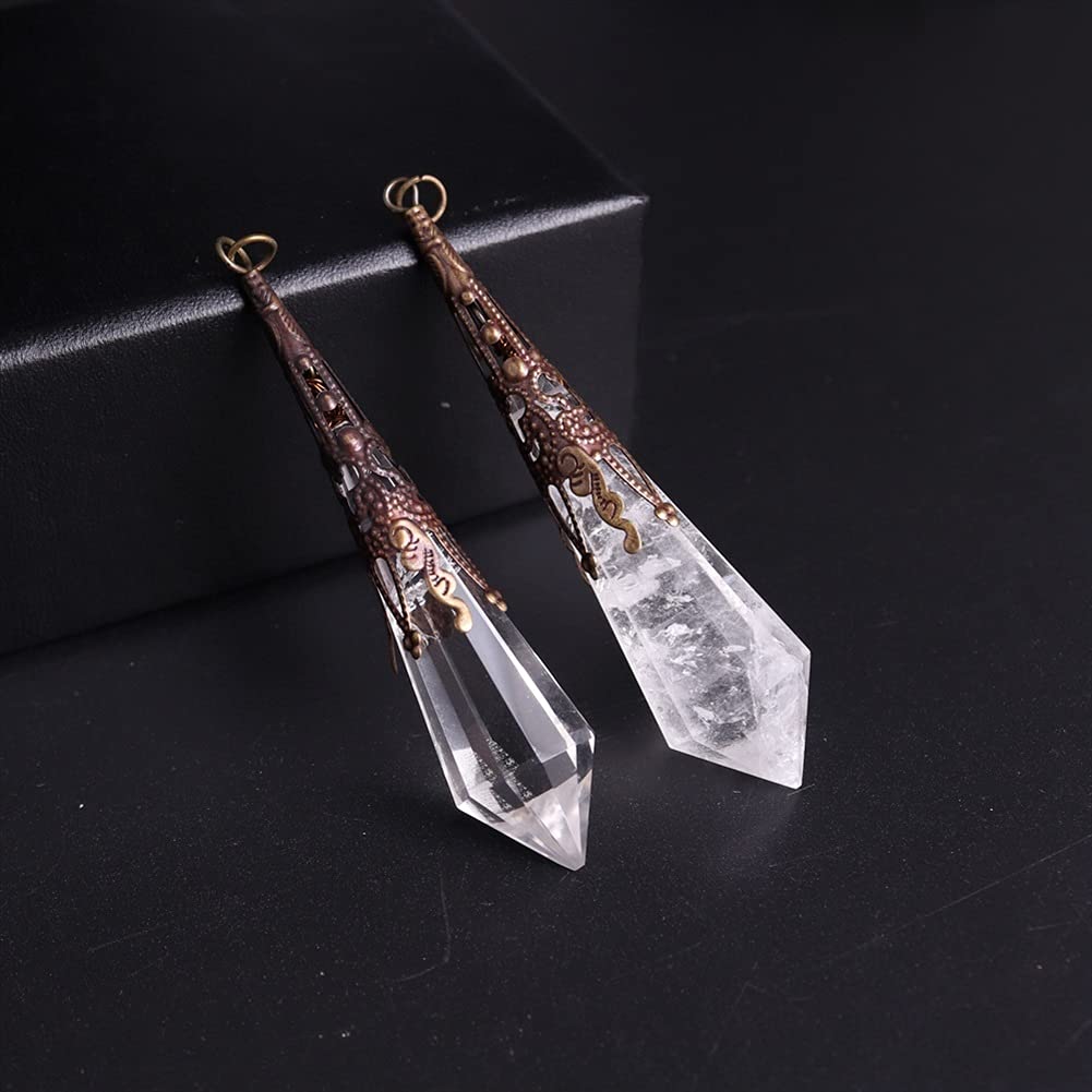 Joyería Fina de Cristal, Cristal de Cuarzo, amatistas, Piedra Natural, péndulo, Amuleto, Colgante, Collar Druzy para adivinación, 1 Pieza de Piedra (Amatista)