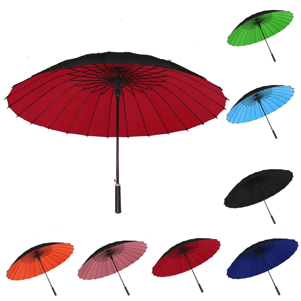 Paraguas Grande XXL 24 Varillas Antiviento Automático Hombre Mujer Paraguas 128cm Clásico Golf Largo Con Doble Capa Para Resistente Fuerte Prueba De Viento