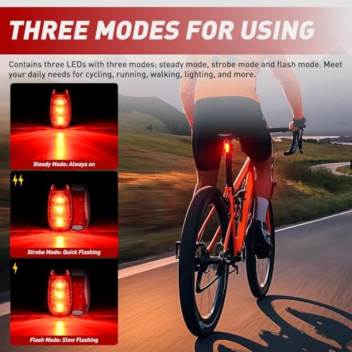 Image of Nilight LED Safety Light 4PCS Red Green Marine Navigation Bike Tail Lights Three Modes Waterproof Reflective Gear Clip On Flash Strobe Indicator Lamp for Night Boating Fishing Cycling Jogging
