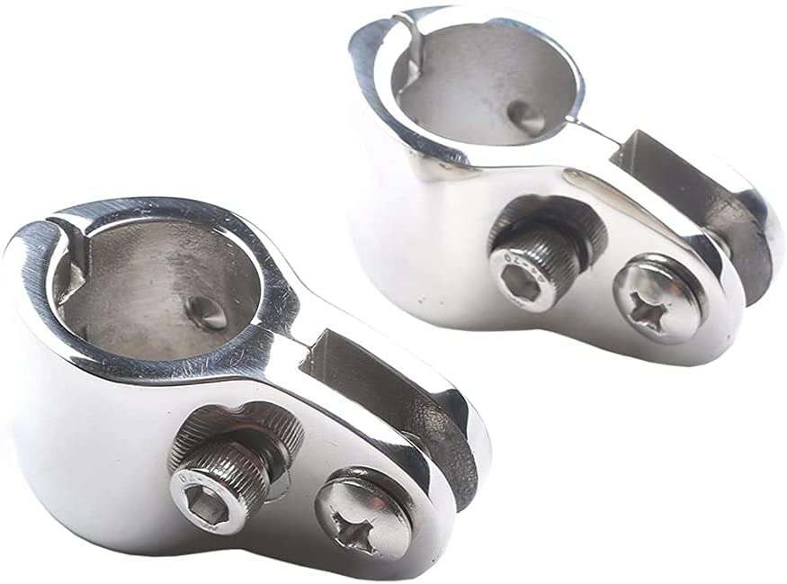Image of MIZUGIWA Boat Bimini Top Hinge Rail Mount,Bimini Jaw Clamp Slides Hinged,316 Stainless Steel Jaw Slide Boat Marine Hardware Heavy Dudy for 7 /8 Inch Tube W /Locking Screw,Boat Yacht,Pack of 4