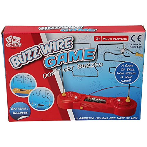 Buzz Wire Game Multi-Player Steady Hand Game with 3 Assorted Designs Ages 3+ Batteries Included