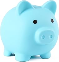 PandaEar Unbreakable Piggy Bank for Kids - Shatterproof Plastic Coin Saver, Fun Money Box Gift for Boys & Girls (Blue)