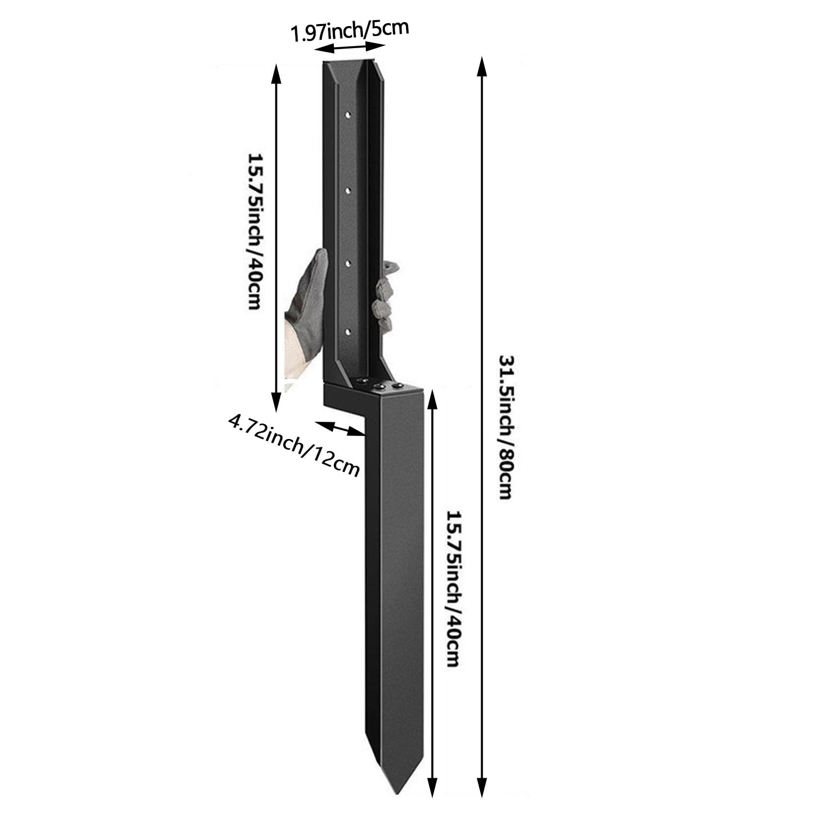 Estacas de reparación de postes de valla de acero resistente, sin excavación, anclaje para postes de madera rotos, anclaje negro en forma de H para buzones de correo, postes de enrejado