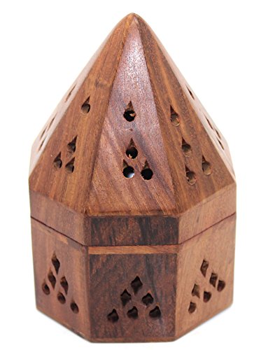 Govinda - 5 Inch Temple Wooden Charcoal/Cone Burner #TOP1