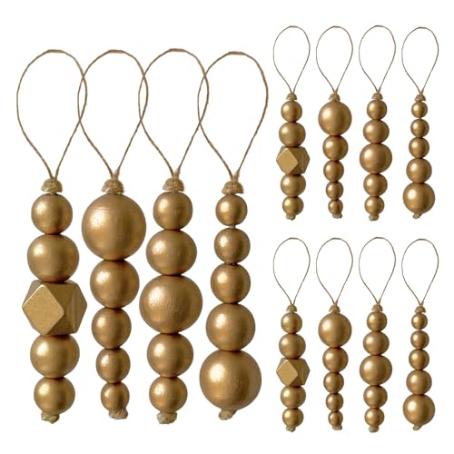 Décorations de sapin de Noël en bois chic pour fêtes boho