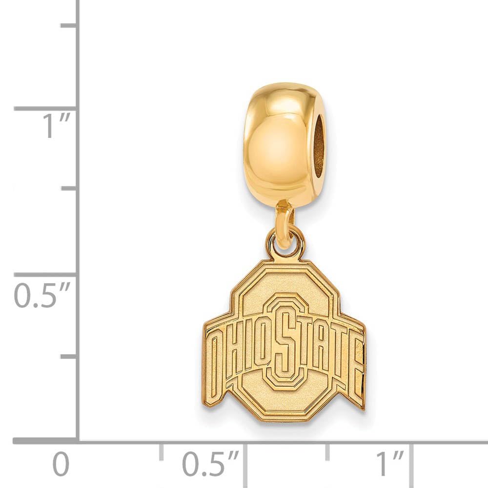 Ohio State Bead Charm Small (1/2 Inch) Dangle (Gold Plated)