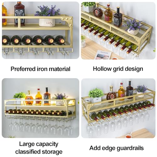 Casier à vin mural avec support verres pour optimiser le rangement du bar