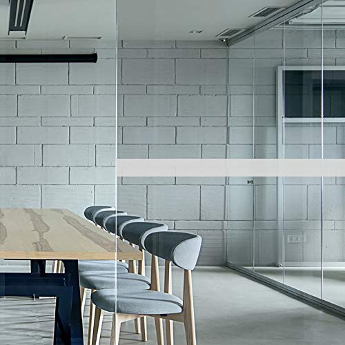 DIMEXACT Bande de Signalisation Autocollante pour Vitrages, Dépolie, 2 Bandes, de L : 120 cm x H : 5 cm, en Rouleau Cover