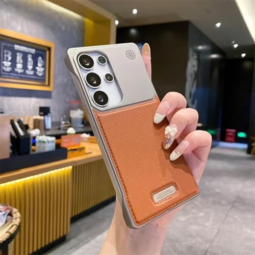 Coque Galaxy S25 Ultra cuir marron pour éviter rayures et chutes