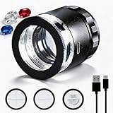 Distance focale réglable : placez la loupe à bijoux sur un petit objet que vous souhaitez regarder. Tournez ensuite la partie supérieure de la loupe jusqu'à ce que vous puissiez voir l'objet avec précision. Cette loupe de poche avec lumière et échelle est idéale pour les textiles, les pierres précieuses, les timbres, les pièces de monnaie, les réparations de montres, les plantes et tous les travaux effectués en détail.