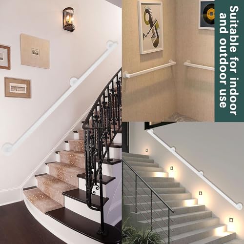 Rampe d'escalier blanche de 80 cm à 6 m pour sécuriser les marches
