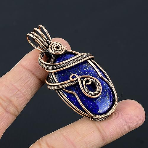 Natural Gemstone Pendant Copper Wire Wrapped Jewelry Necklace2