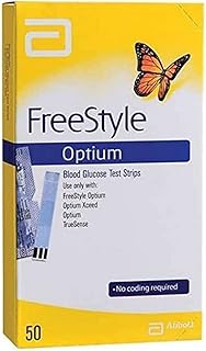 Abbott Freestyle Optium Blood Glucose Test Strips, 50 Strips