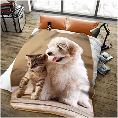 Wildlife 3D Blanket, Warm & Cosy Lion Fleece Throw, Polyester Super Soft Animal Blankets For Sofa, Multi, 150X200 Cm