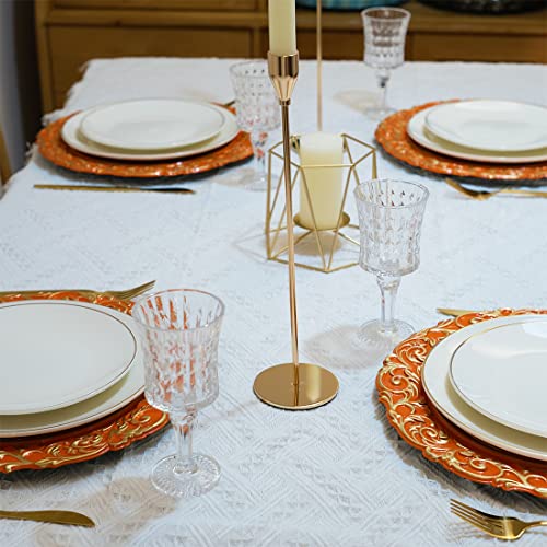 Umisriro Antique Charger Plates With Gold Rim,13 Inch Orange Dinner Plate Chargers Round Server Ware.set Of 6 Plastic Embossed Charger For Dinner, Party, Wedding, Elegant Tableware Decoration(Orange) #TOP3