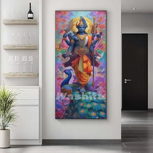 �������G �C���h �@�� �����h��G �L�b�g DIY ��l ���S�Ҍ��� �f�W�^�����G ��h�� �����L�b�g�ɂ��G�� Paint By Numbers �A�N�����y�C���g ���ʉ� �����Ńy�C���g �z�[�� �I�t�B�X���� �M�t�g 40x80 cm, �t���[���Ȃ�