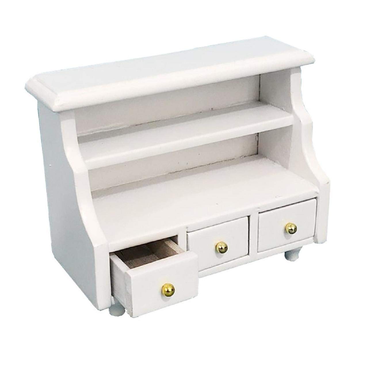 Roysberry Baby House Toys, Dollhouse Mini Furniture Bathroom Side Cabinet, Mini Dollhouse Furniture Cabinet Miniature Living Room Kids Pretend Play Toy