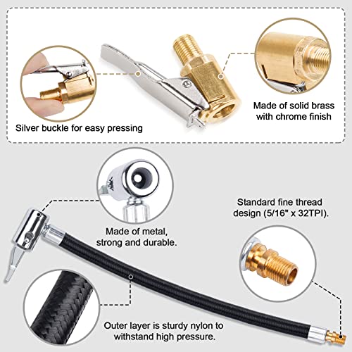 Yeepeo 20cm Reifenfüller Schlauch mit 2 Stück 8mm Autoventil Adapter – Ansicht 3