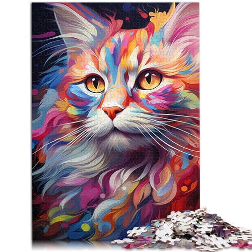 Puzzle de 1000 piezas para adultos, pintura de un gato siberiano, juguete educativo, regalo de cumpleaños para adolescentes a partir de 14 años, 26 x 38 cm