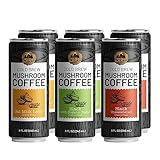 Golden Nest Cold Brew Mushroom Coffee | Ready to Drink Cold Brew Coffee with Organic Chaga & Cordyceps Mushroom | All Natural No Preservatives Dairy-Free | 8 Fl Oz Can (Variety Pack, 8 FL Oz (Pack of 6))
