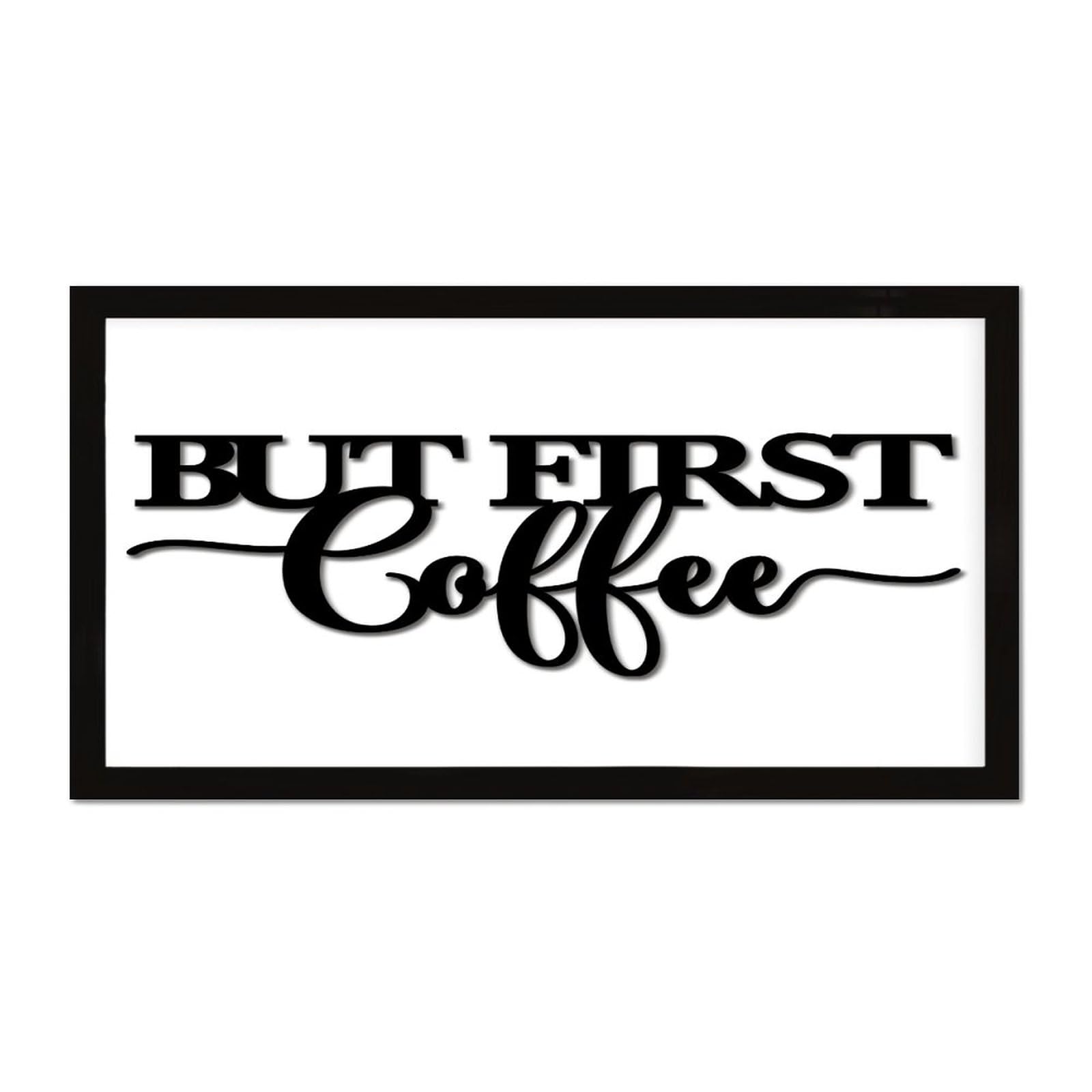 Panneau But First Coffee en bois tableau rétro idée cadeau originale pour amateurs de thé
