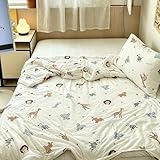 MorroMorn Toddler Bedding Set, Super Soft Baby Blanket Neutral Toddler Comforter Sets - 2 PCS Bed Set with Pillowcase Lightweight Breathable for Girls Boys Kids Infant Summer Spring Fall (Animals)