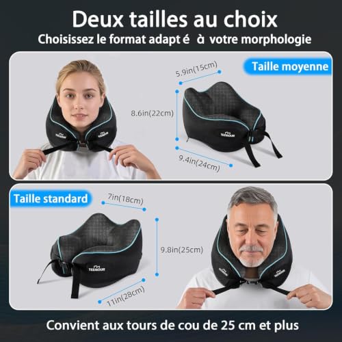 Coussin De Voyage Avion : Qutool Coussin de Voyage Mémoire de Forme, Coussin Avion Réglable, No... – Image 6