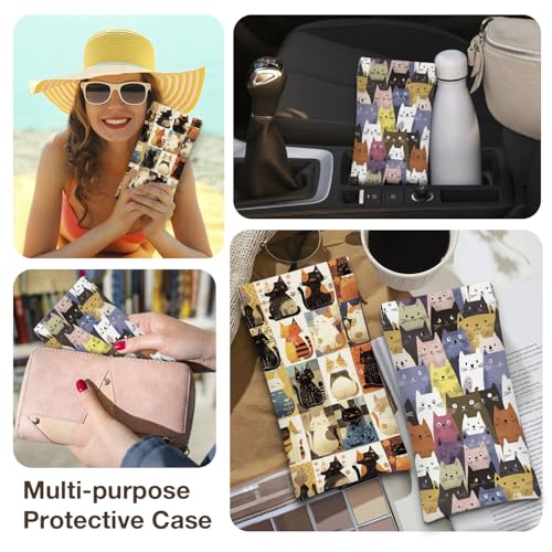 Image of Eyeglasses Sunglasses Case PU Soft Squeeze Top Glasses Pouch for Women Men,Animal Pattern Portable Anti Scratch