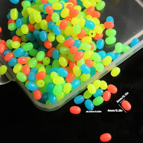 200 piezas cuentas luminosas plásticas para pesca miniatura 2