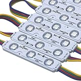 EAGWELL 200 Pcs Super Bright 12V 1.44W 3 LED Module Lights 5050 SMD RGB Color Changing 100Ft Waterproof Light Lamp for Home Garden Xmas Wedding Party Letter Design