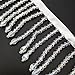 2 Yard Rhinestone Ribbon Tassel Irregular Rhinestone Fringe Tassel Crystal Beaded Fringe Trim Sewing Beaded Fringe for Curtain Lampshades and DIY Clothing Wedding Decoration (White)