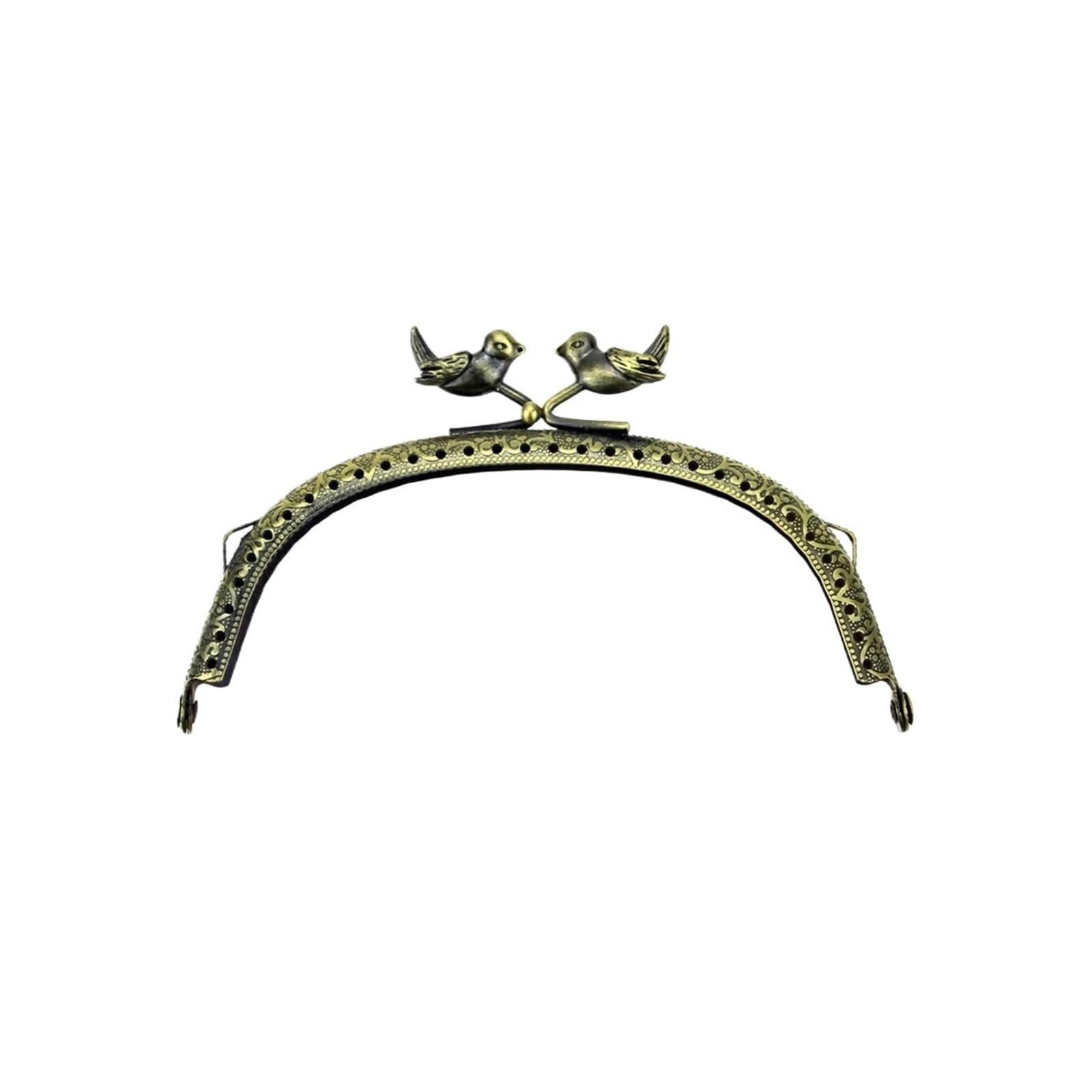 PVUVTNAHW 10Pcs/Lot 12.5cm Arc Bird Bead Antique Bronze Metal Purse Frame Kiss Clasp DIY Bag Accessory