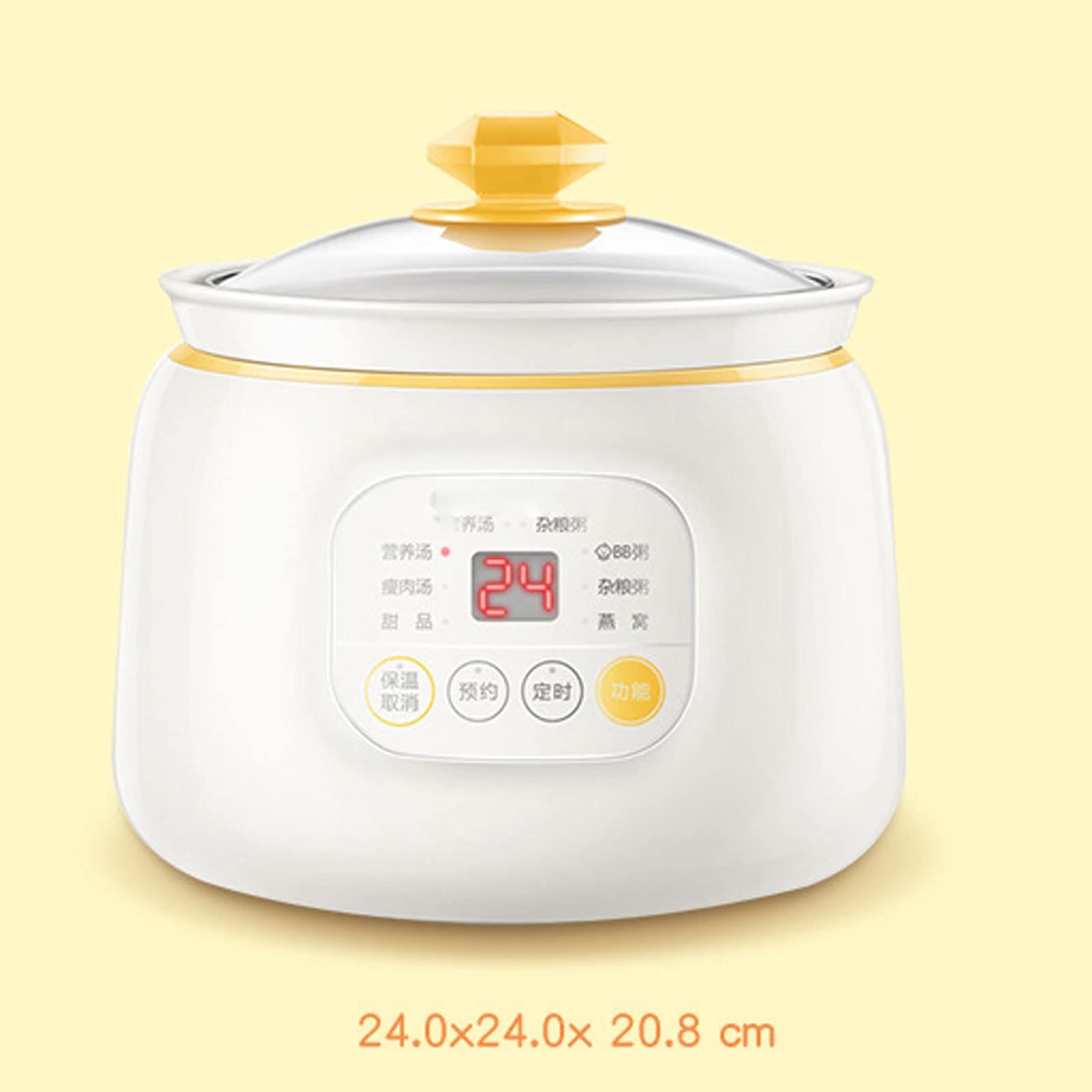 Mini garnki elektryczne, Garnek do zupy 1L Mini elektryczny garnek duszenia potraw Automatyczna owsianka Deser Żywność Wolnowar Przenośny Multicooker