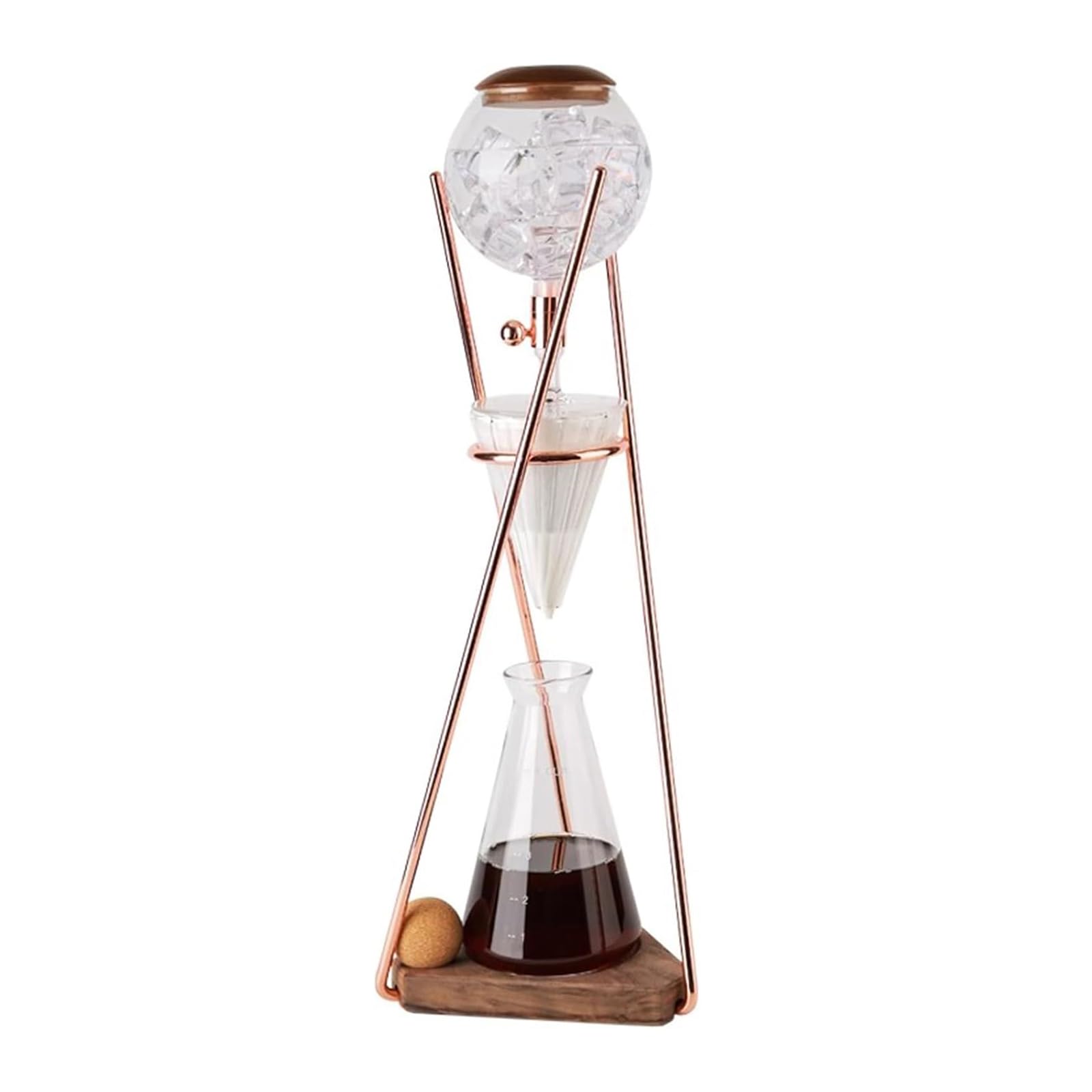 Cafetera Cold Brew, torre de goteo con tecnología de preparación lenta, olla de vidrio de borosilicato de 500 ml y marco de acero inoxidable para uso doméstico y oficina