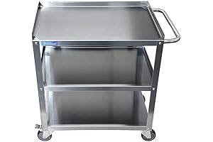 Commercial Grade Stainless Steel 3-Shelf Utility Kitchen Metal Cart (24" x 15" x 33")