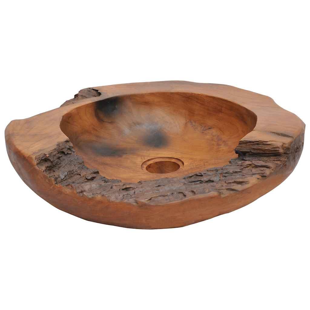 Generisch Becken Teak Massiv 45 cm,Heimwerkerbedarf,Sanitärbedarf,Sanitärkeramik & Armaturen,Waschbecken & Spülen,Badezimmer-Waschbecken,5.5KG,243475