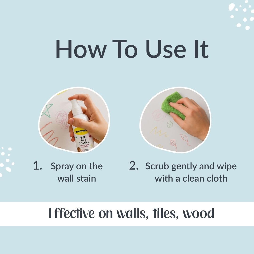 awenest Bye Bye Doodle Wall Scribble Remover | Cleaner Spray | Toxin Free 3