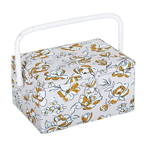 Hobby Gift Medium Sewing Box Organiser with Handle, Cotton Basket Sewing Storage Box