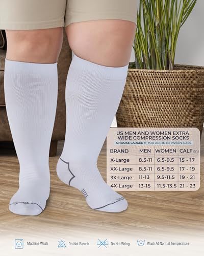 Image of Pembrook Plus Size Compression Socks for Women Wide Calf - 3 Pairs, 20-30mmHg Extra Wide Calf Compression Socks, Up to 4XL